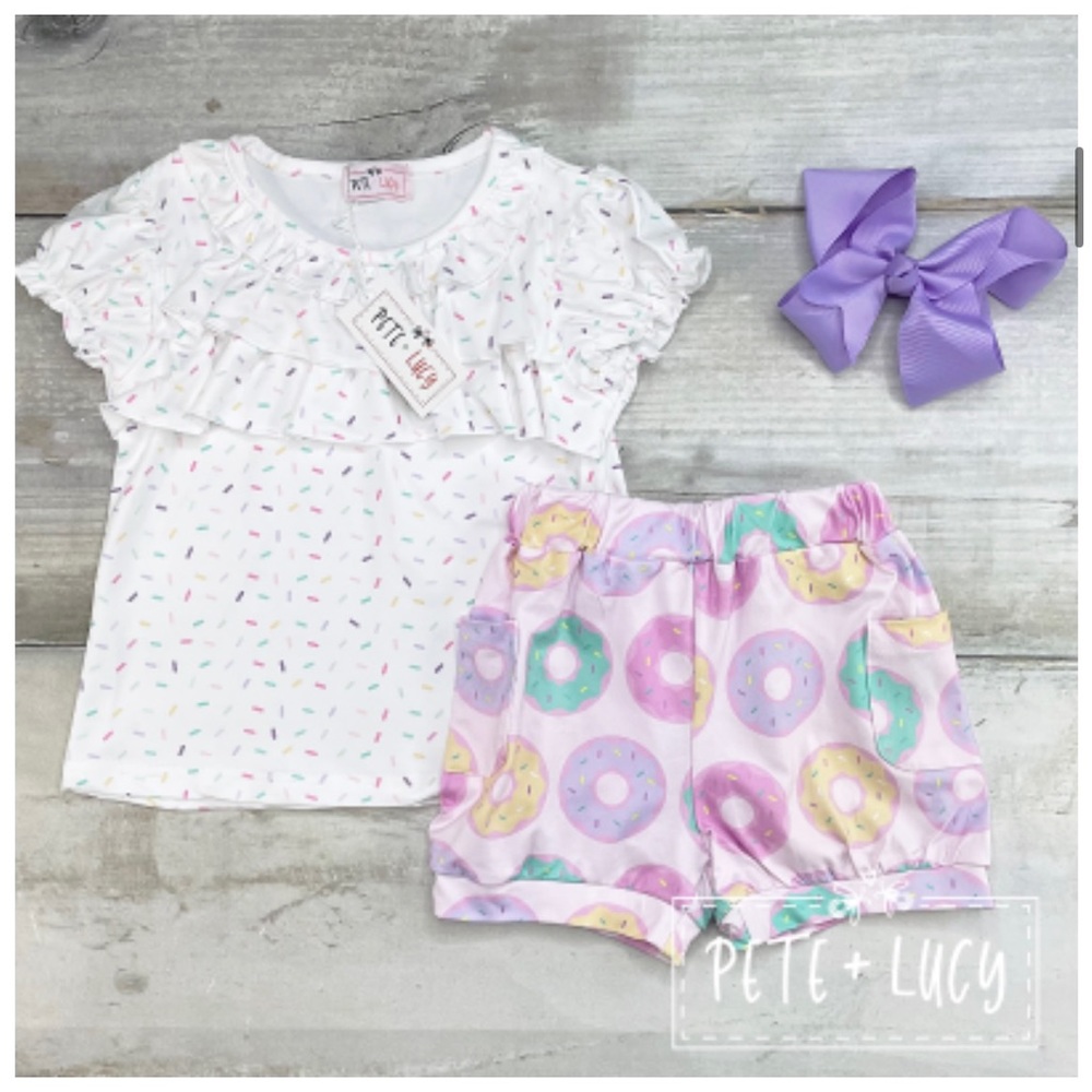 Pete & Lucy Donut Worry, Be Happy Short Set
